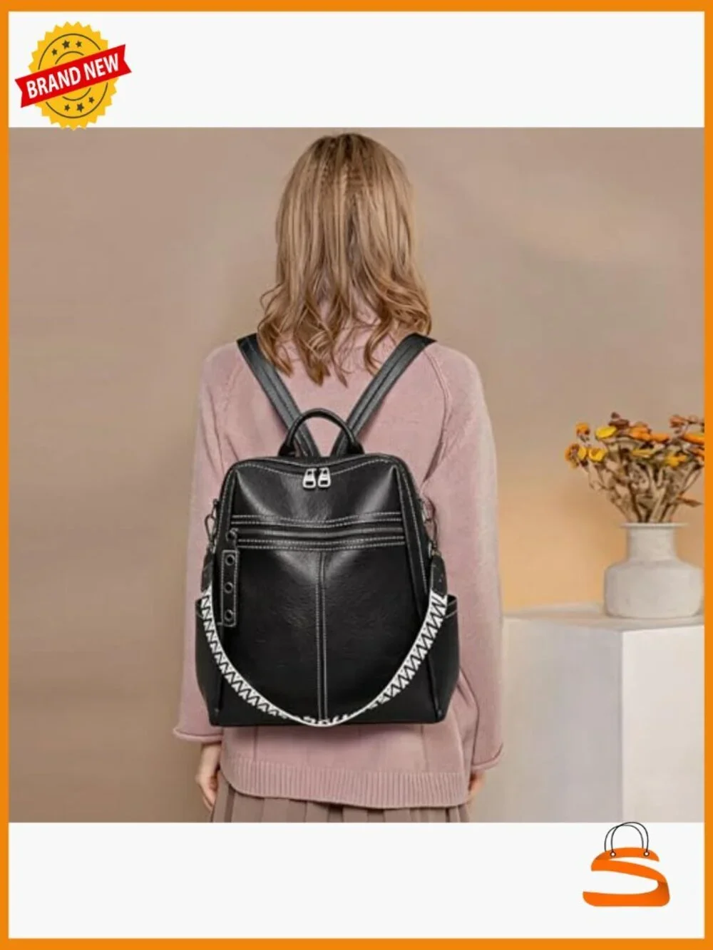 PU Leather Fashion Backpack Travel Daypack for Women Anti-theft